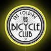 Neon-lit bicycle club logo featuring an RGB color scheme with yellow accents, symbolizing energy and community in cycling...