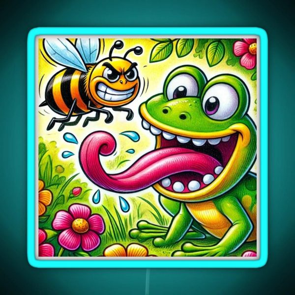 The Frog S Playful Chase RGB Neon Sign