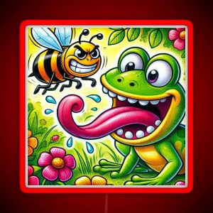 The Frog S Playful Chase RGB Neon Sign