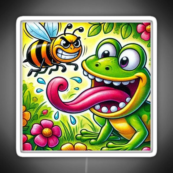 The Frog S Playful Chase RGB Neon Sign