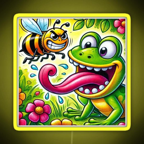 The Frog S Playful Chase RGB Neon Sign
