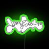 Neon sign with The Good Place logo in RGB colors