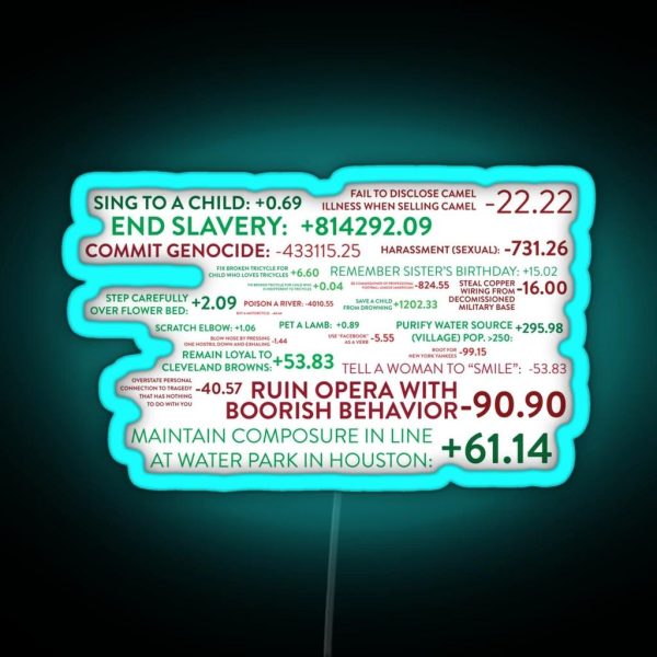 The Good Place Points System RGB Neon Sign