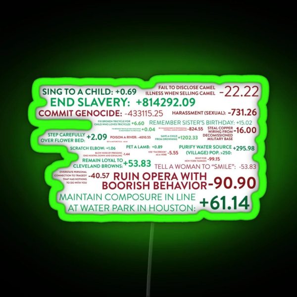 The Good Place Points System RGB Neon Sign