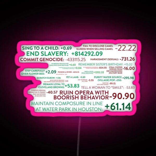 The Good Place Points System RGB Neon Sign