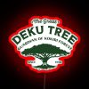 Neon sign of the Great Deku Tree from The Legend of Zelda series
