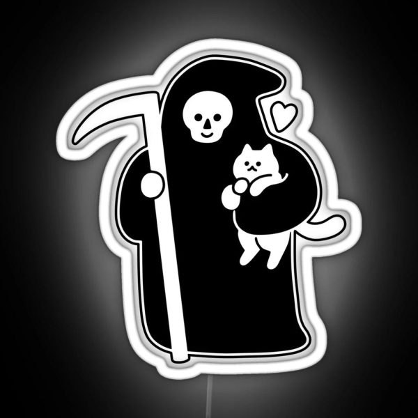 The Grim Reaper Loves Cats RGB Neon Sign