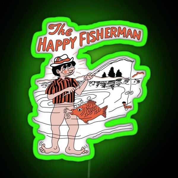 The Happy Fisherman RGB Neon Sign