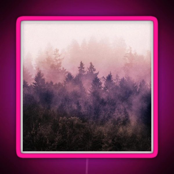 The Heart Of My Heart Vintage Fuchsia Raspberry Fairytale Forest With Cascadia Trees Covered In Magic Fog RGB Neon Sign