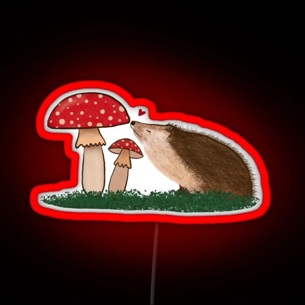 The Hedgehog And The Toadstool RGB Neon Sign