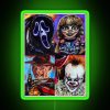 Neon Horror Movie Sign with RGB Colored Text