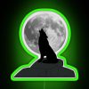 Neon sign with vibrant green lettering reading 'The Howler Growler'