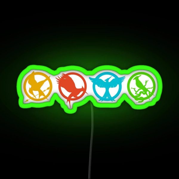 The Hunger Games Mockingjay Logos RGB Neon Sign