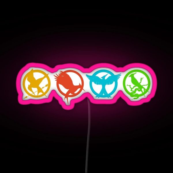 The Hunger Games Mockingjay Logos RGB Neon Sign