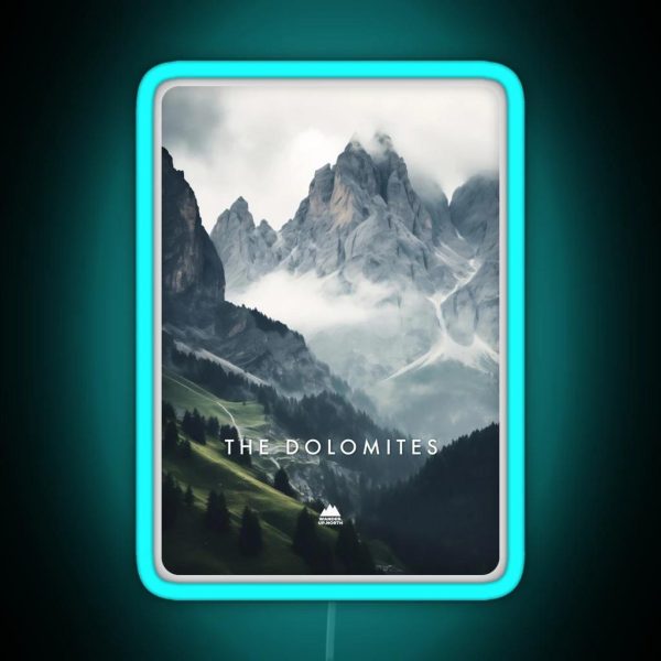 The Italian Dolomites Photorealistic Digital Art RGB Neon Sign