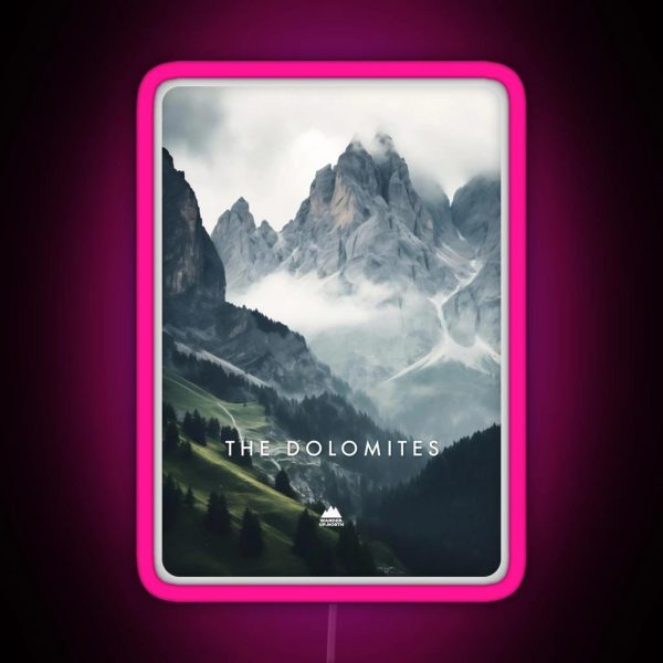 The Italian Dolomites Photorealistic Digital Art RGB Neon Sign