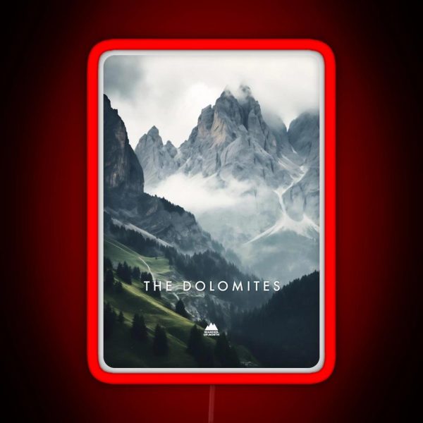 The Italian Dolomites Photorealistic Digital Art RGB Neon Sign