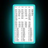 Katakana characters displayed in neon lights, with pronunciation guide, against a blue background.