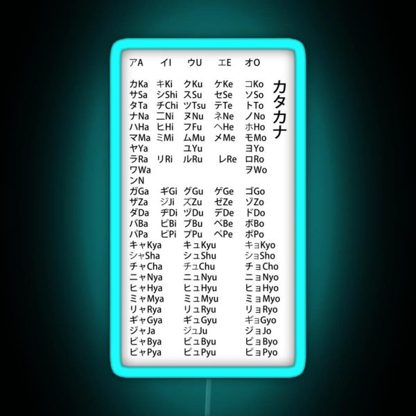 The Katakana The Entire Second Japanese RGB Neon Sign