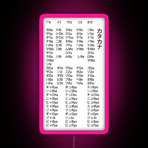 The Katakana The Entire Second Japanese RGB Neon Sign