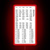 Katakana alphabet neon sign, Japanese second script with pronunciation guide.