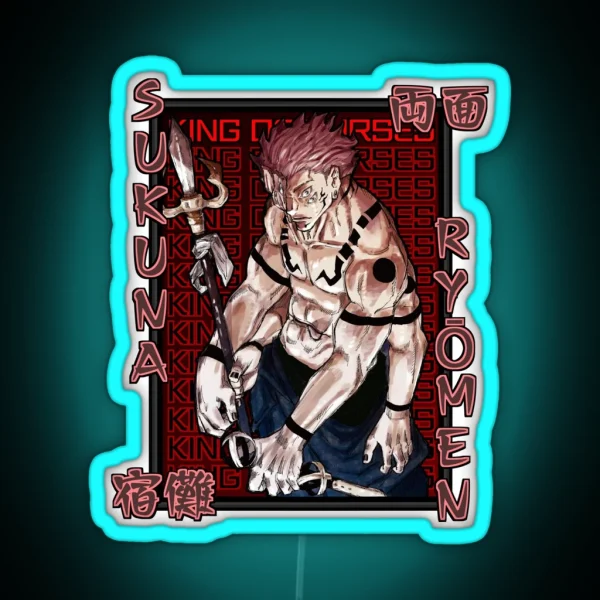 THE KING CURSES SAKUNA JJK RGB Neon Sign