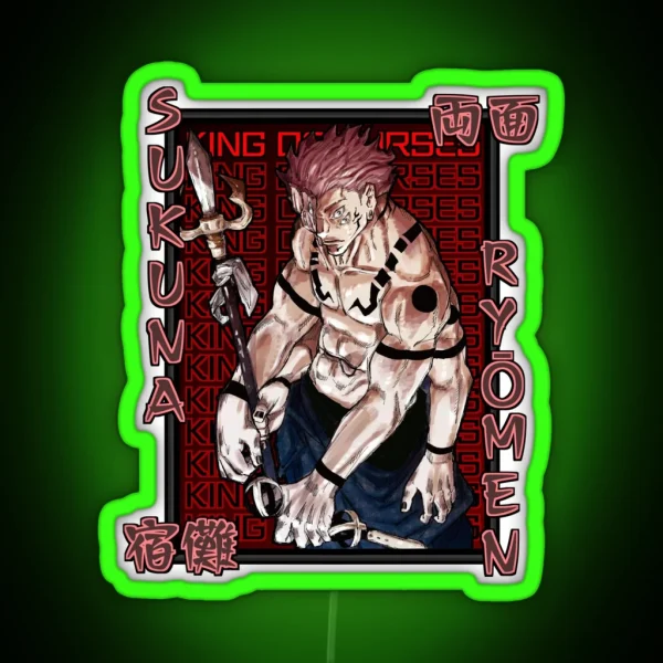 THE KING CURSES SAKUNA JJK RGB Neon Sign