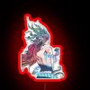 RGB neon sign with a mermaid silhouette in red