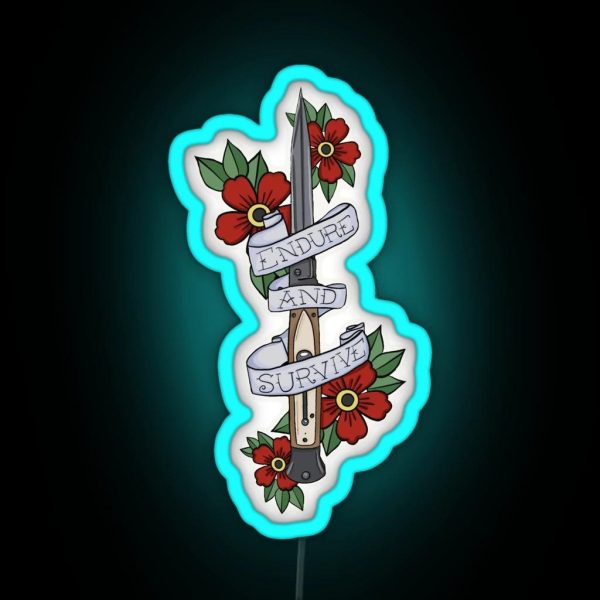 The Last Of Us Ellie S Knife Endure And RGB Neon Sign