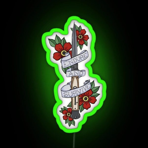 The Last Of Us Ellie S Knife Endure And RGB Neon Sign