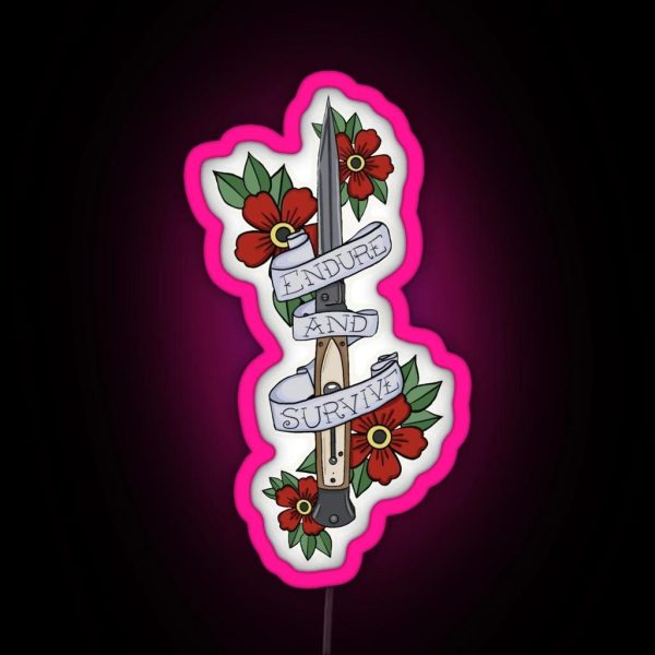 The Last Of Us Ellie S Knife Endure And RGB Neon Sign