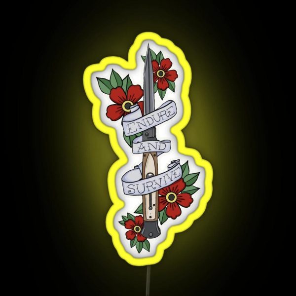 The Last Of Us Ellie S Knife Endure And RGB Neon Sign