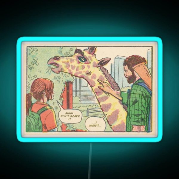 The Last Of Us Giraffe Scene Comic Panel RGB Neon Sign
