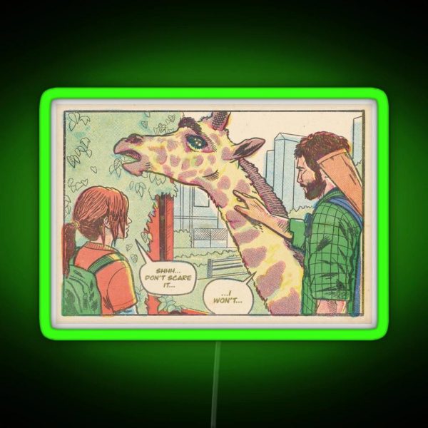 The Last Of Us Giraffe Scene Comic Panel RGB Neon Sign