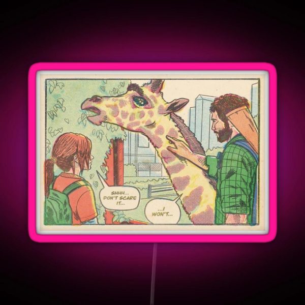 The Last Of Us Giraffe Scene Comic Panel RGB Neon Sign