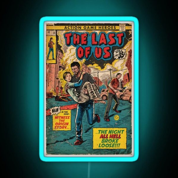 The Last Of Us Intro Comic Cover Fan Art RGB Neon Sign