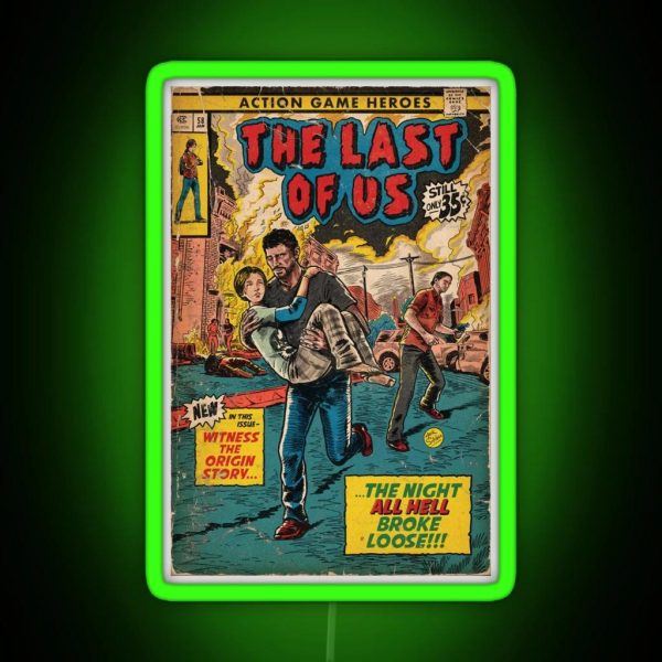 The Last Of Us Intro Comic Cover Fan Art RGB Neon Sign