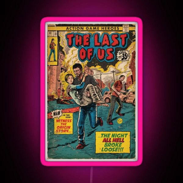 The Last Of Us Intro Comic Cover Fan Art RGB Neon Sign