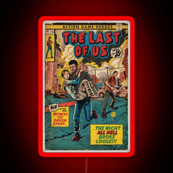 The Last Of Us Intro Comic Cover Fan Art RGB Neon Sign