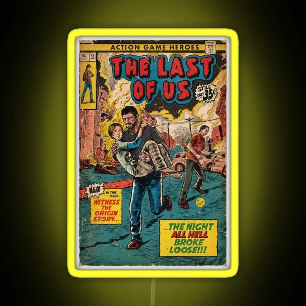 The Last Of Us Intro Comic Cover Fan Art RGB Neon Sign