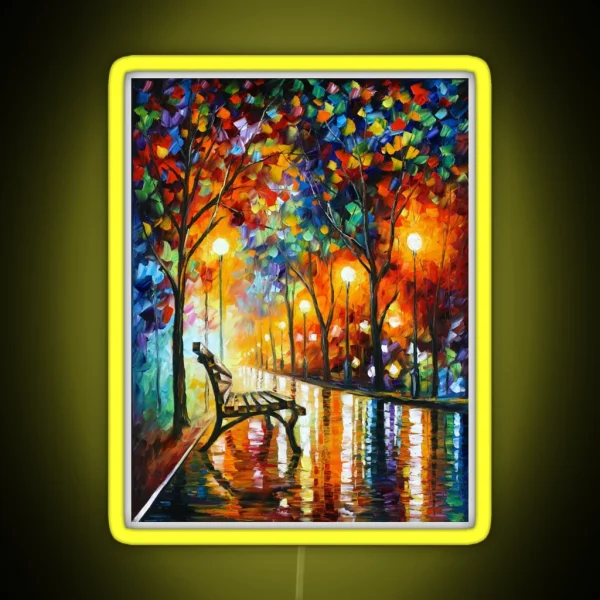 THE LONELINESS OF AUTUMN Leonid Afremov RGB Neon Sign