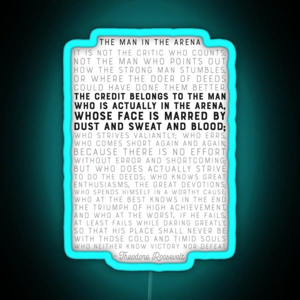 The Man In The Arena RGB Neon Sign