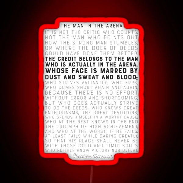 The Man In The Arena RGB Neon Sign