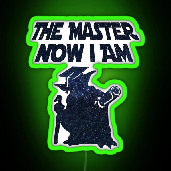 The Master Now I Am Graduation Gift Master Yoda Silhouette RGB Neon Sign