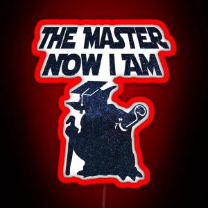 The Master Now I Am Graduation Gift Master Yoda Silhouette RGB Neon Sign