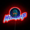 Neon RGB Sign with Messenger Logo at Night
