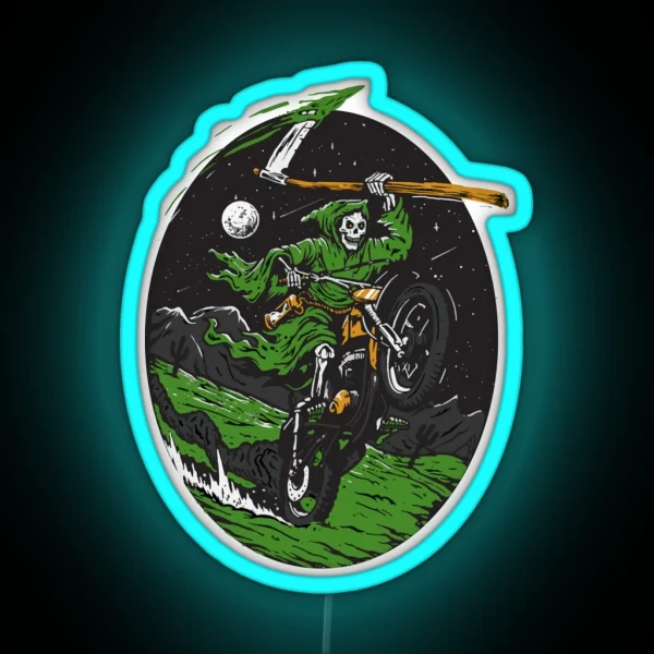 THE Motocross ANGEL OF DEATH RGB Neon Sign