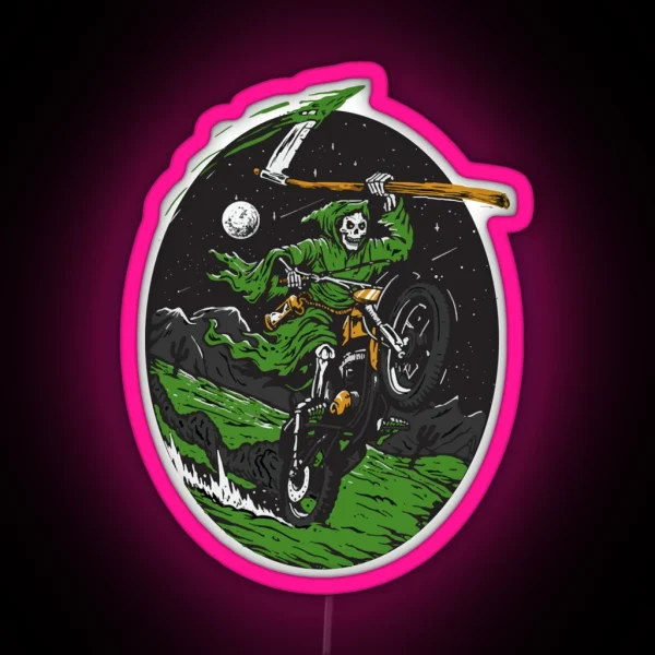 THE Motocross ANGEL OF DEATH RGB Neon Sign