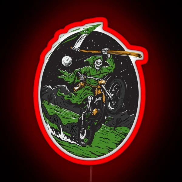 THE Motocross ANGEL OF DEATH RGB Neon Sign