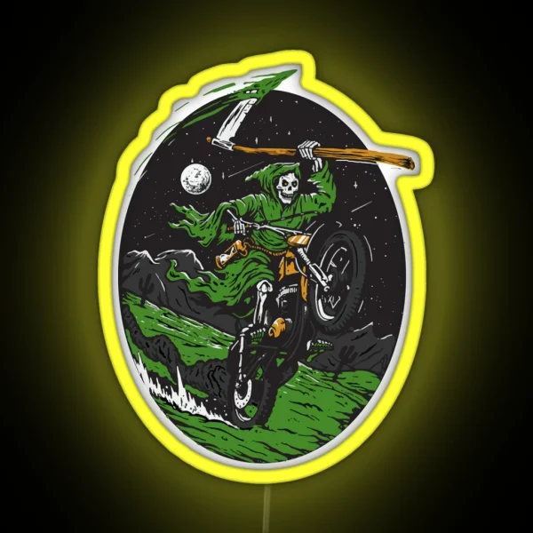 THE Motocross ANGEL OF DEATH RGB Neon Sign